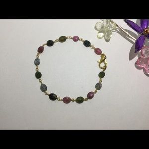 Gold Tone Tourmaline Gemstone Bracelet